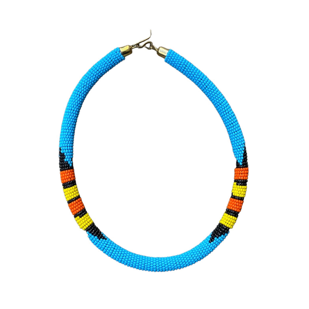 Maasai-halskæde - lyseblå