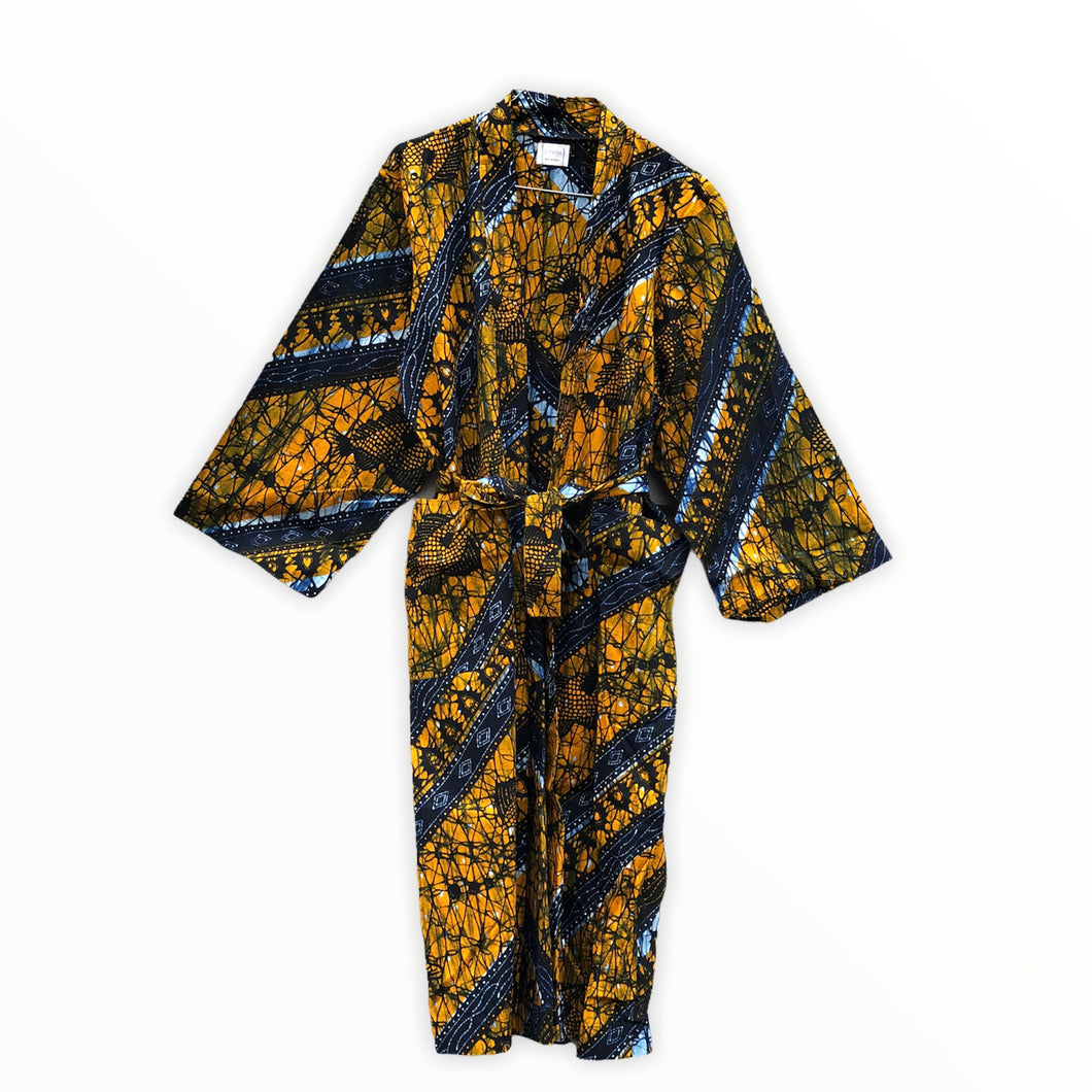 Kimono - Orange & blå, Onesize