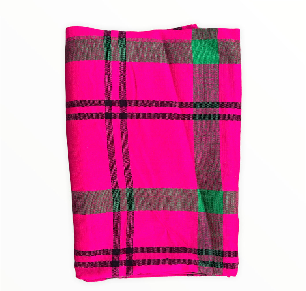 Maasaitæppe - Pink/grøn/sort