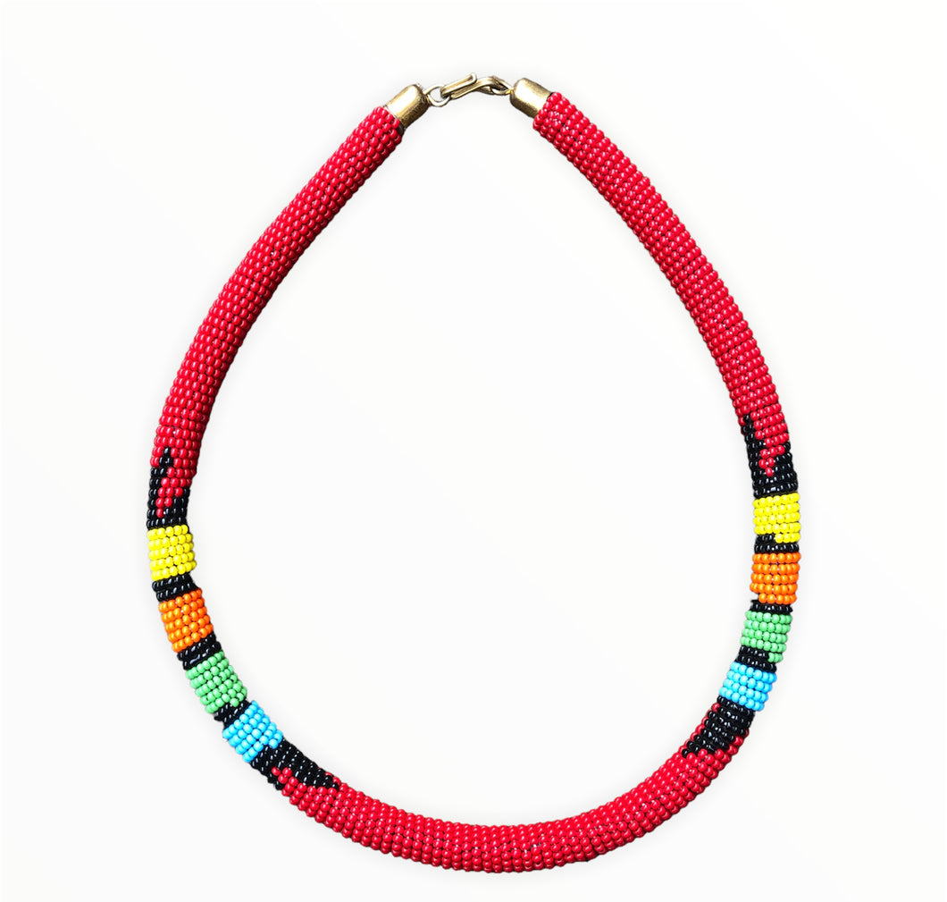 Maasai-halskæde - rød